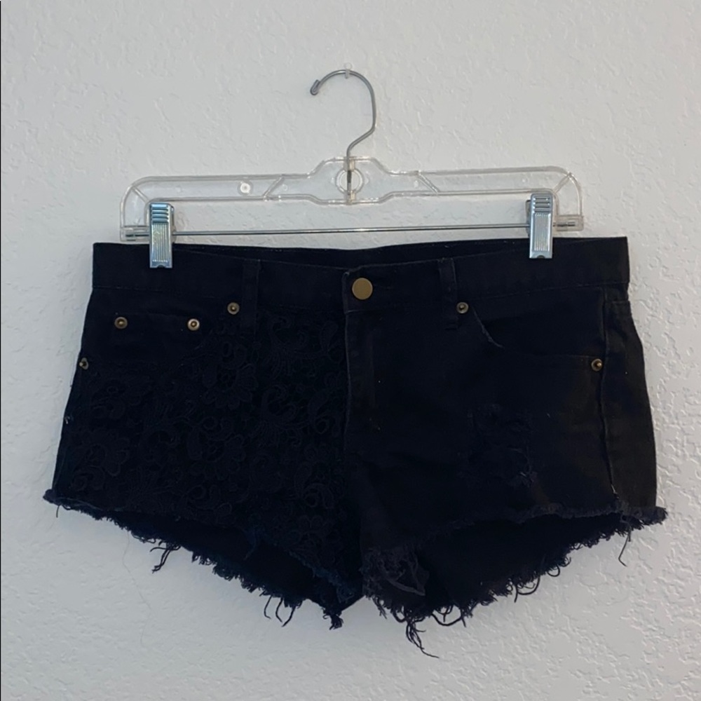 Forever 21 Low-Rise Black Jean Shorts
